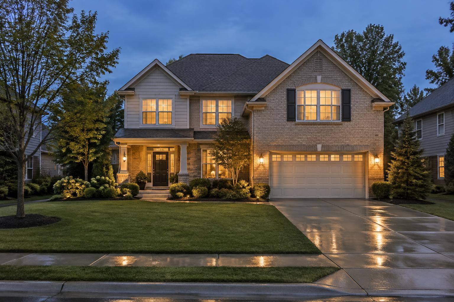 Hillside Residence — Twilight Exterior